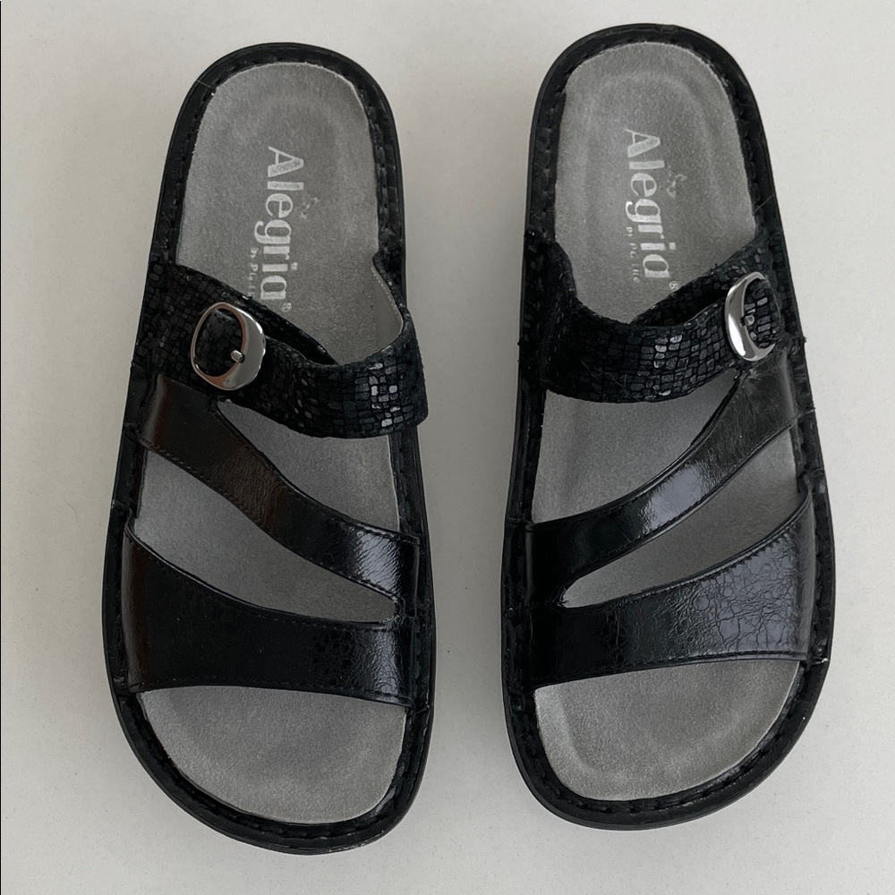 ALEGRIA •  Women's Black Strappy Sandals • 37 - Picture 13 of 13